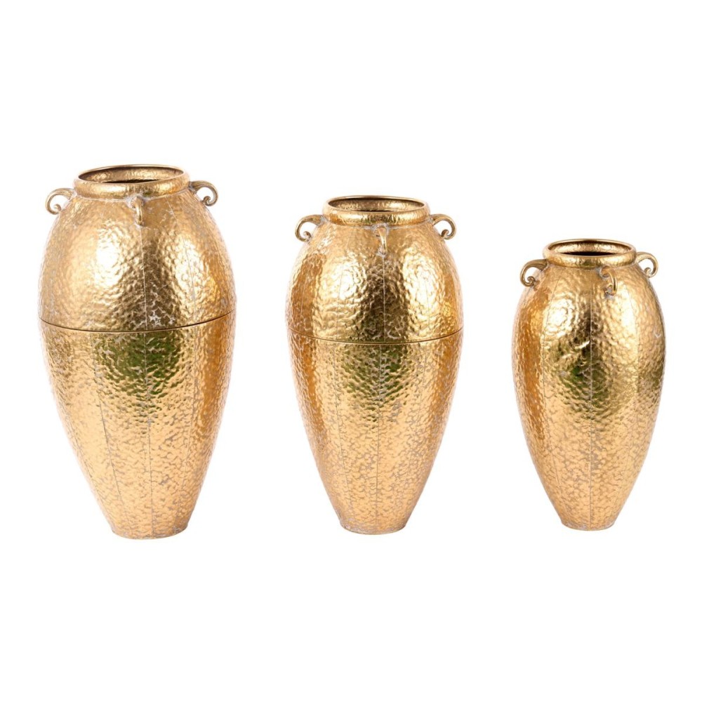 SET 3 VASI METALLO H.79 GOLD